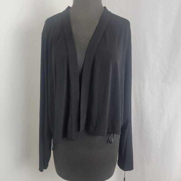 CK Calvin Klein Long Sleeve Women's Sweater Top Black Short Length Size 2X New - Picture 1 of 6